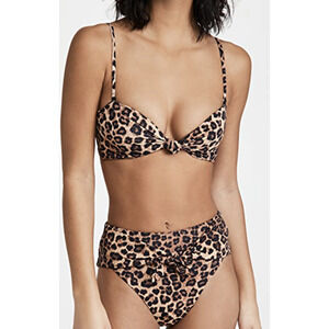 GOOD AMERICAN Sexy Twist Bandeau Top In Leopard Natural